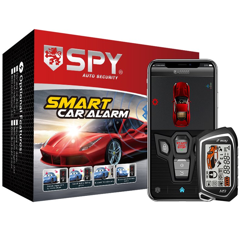 Spy 2way Market Smart Burglar Sensor Car Remote Start Alarm Keyless Entry Siren System Ultrasonic Alarm Control All Black DC 12V